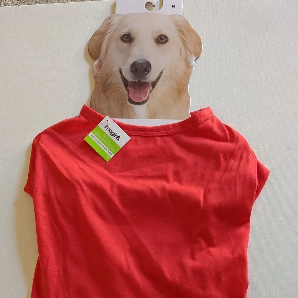 NWT Red M Dog T-Shirt Michaels Imagin8 Solid Color Pets Medium Clothes Tee NEW